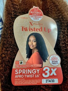 X-Pression Twisted Up Springy Afro Twist 16" - 2T4/30 Brown